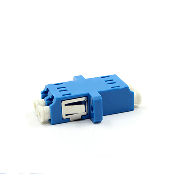 LC Single Mode Double Core Integrated Type Blue Fiber Optic Adapter